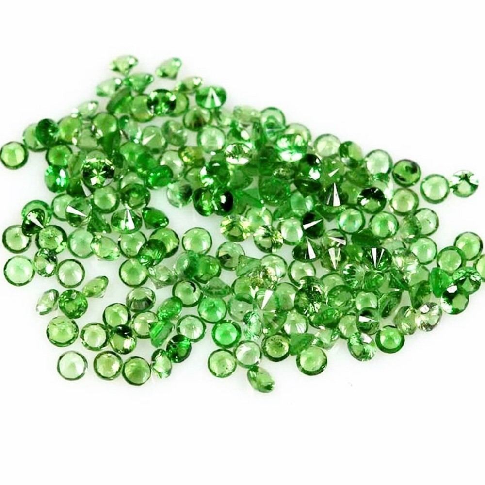 Wholesale Lot 3mm to 4mm Round Facet Tsavorite Green Garnet Loose Calibrated Gem