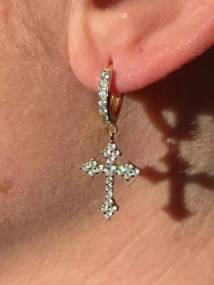 Engagement Dangle Drop Earrings Round Cut Simulated Diamond 925 Starling Silver