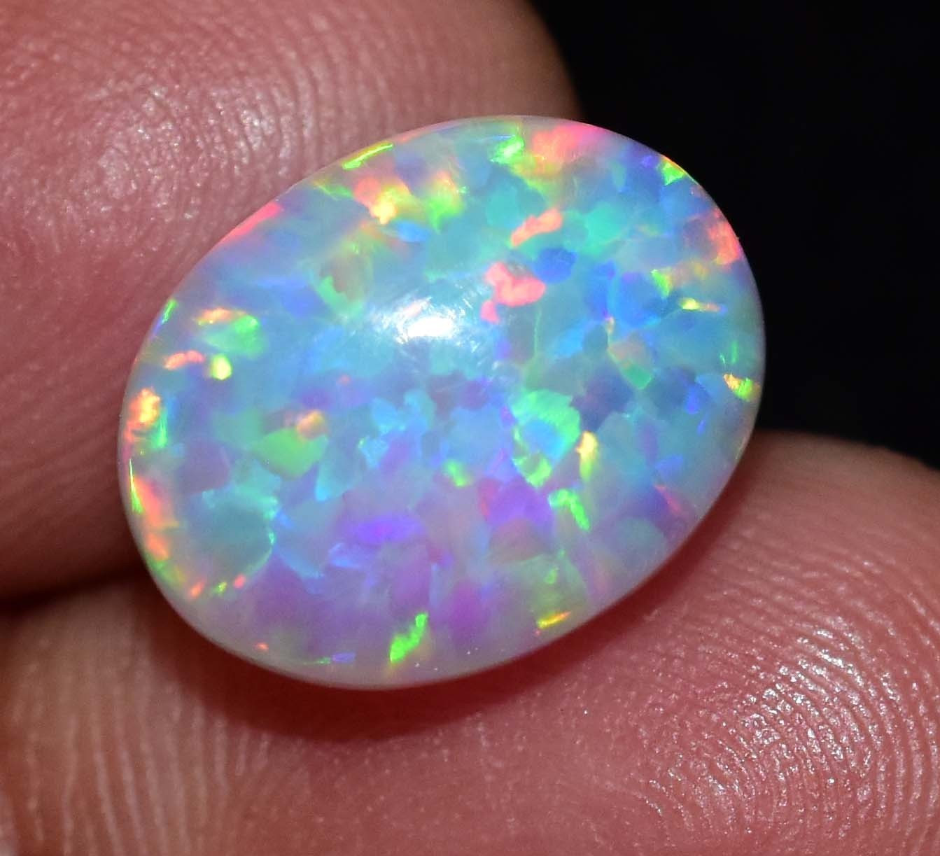 Natural Ethiopian Fire Opal 6.30 CT AGL Certified Play Of Color Loose Gemstone