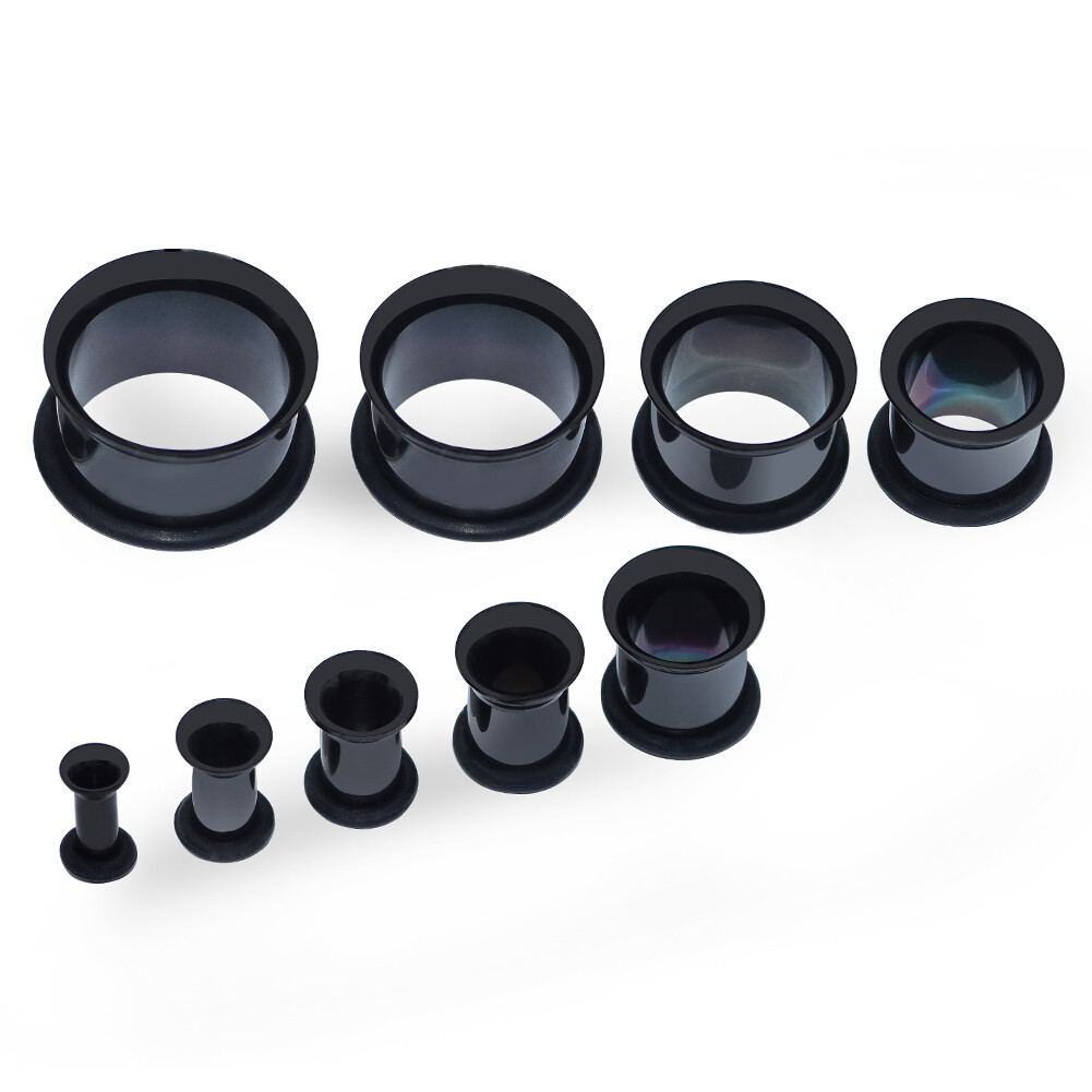 1Pair Stainless Steel Flesh Tunnels-Single Flared Ear Plugs-Ear Gauges Stretcher