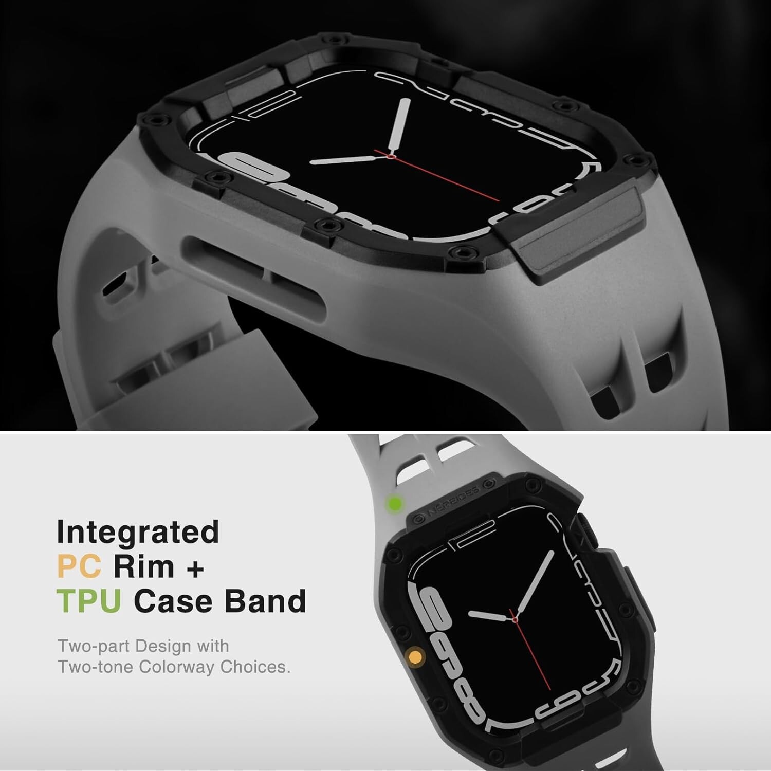 Compatible with Apple Watch Band 45mm 44mm 42mm with Bumper Case