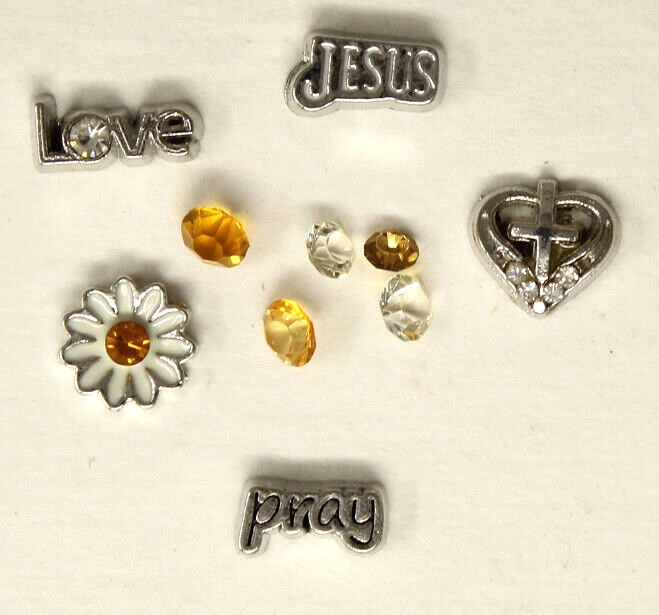 Faith Hope Love Religious Charms: Living Memory Locket Floating Charms: Jesus