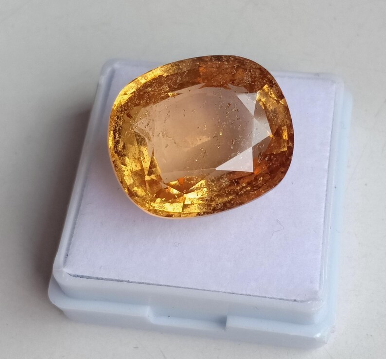 Genuine Yellow Hessonite Garnet Earth Mine Mozambique Gemstone 26.65 Carat