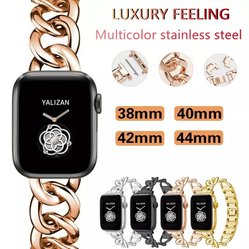 Metal Stainless Steel Chain Strap for Apple Watch Series 6 iWatch band 38MM 40MM