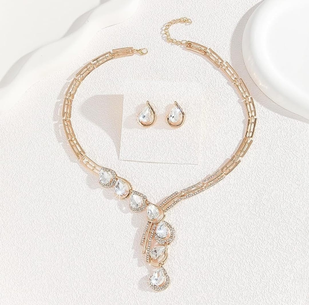 Indian bollywood gold plated necklace jewellery set for women and girls