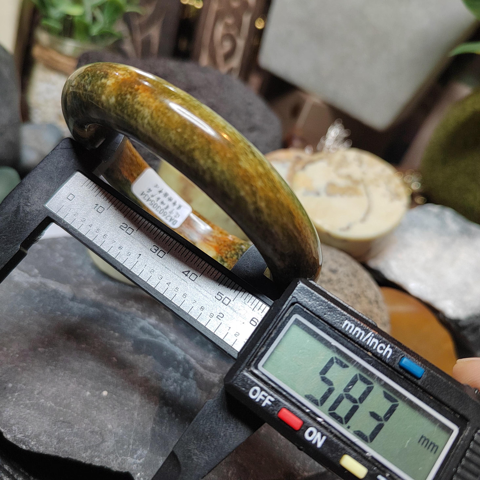 Certified Natural Xiuyan Jade Bangle “Celestial Clouds” | Inner 58.3 mm SL566