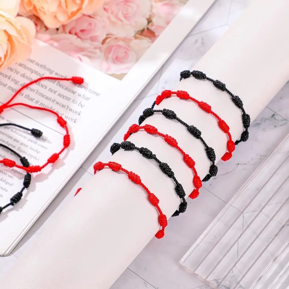 Tibetan Buddhist 2 Bracelet Lucky Handmade Braided Adjustable Knot Charm Unisex