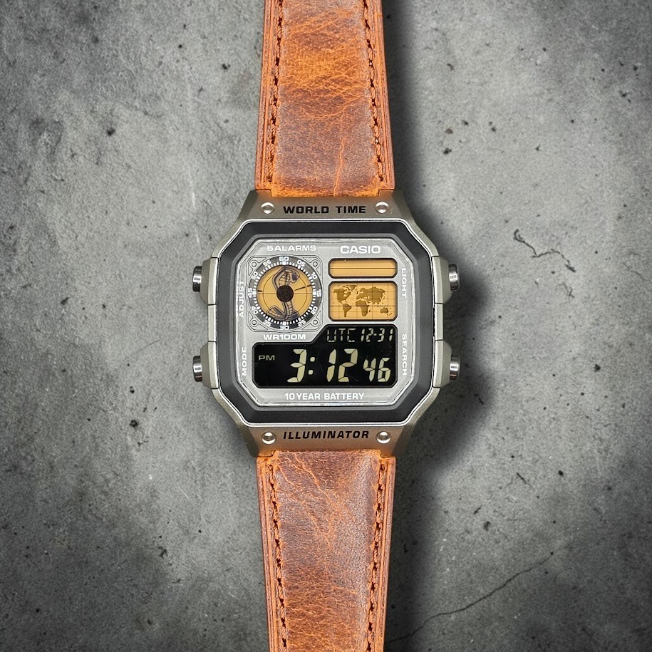 CASIO AE-1200WHD. Royale Watch Mod. Negative Display Shelby Cobra Gold Filter