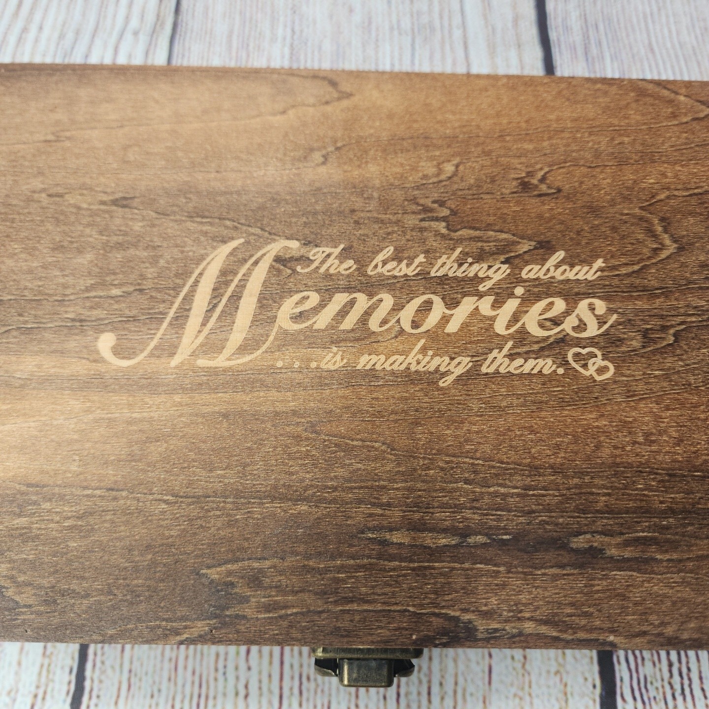 Wood Jewelry Box Photo Holder Words Family Memory Organizer Holder