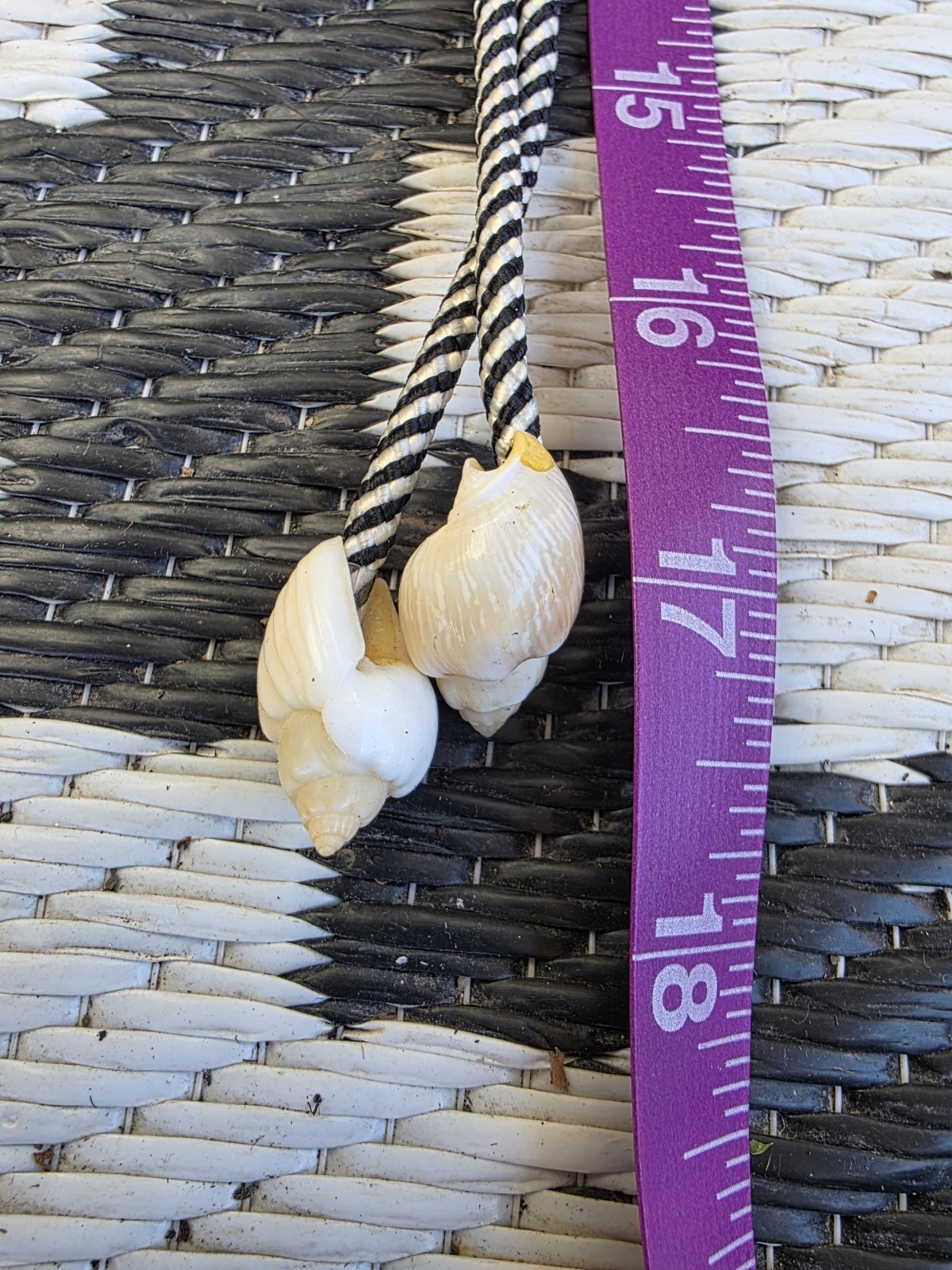 Bolo Tie. . Lavander Stone. Shells. 34″