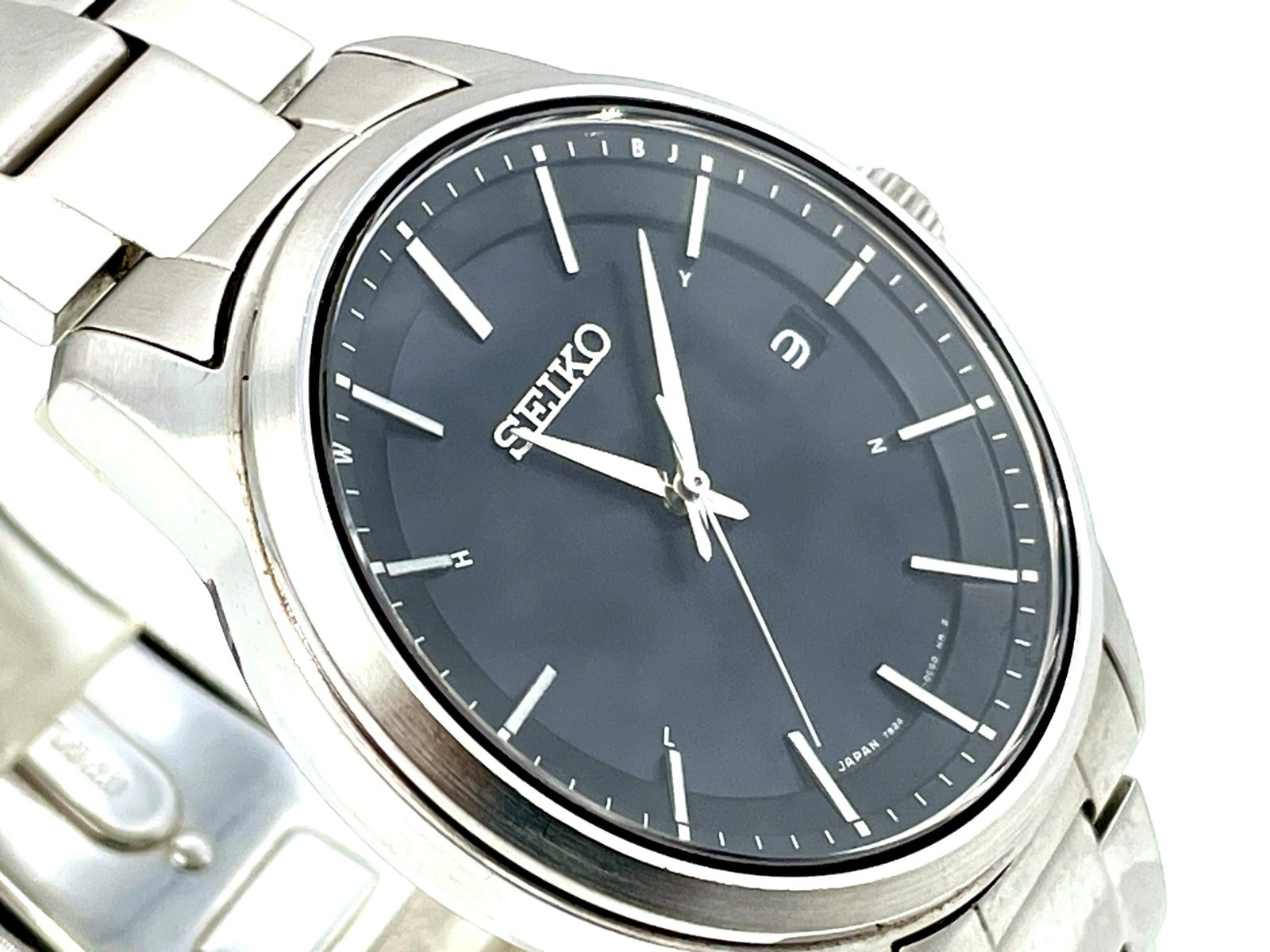 SEIKO Radio Wave Control Solar Men’s Watch Stainless Black Dial 7B24-0BJ0 40mm