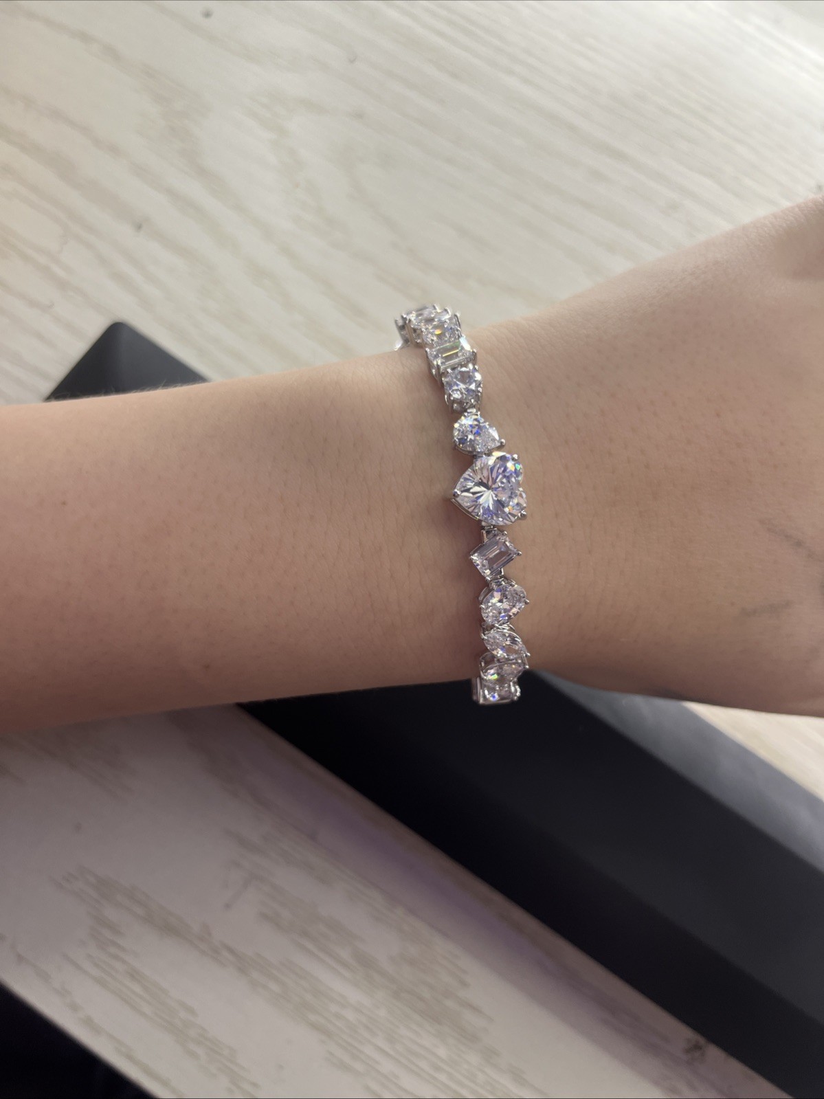 38 Carat Moissanite Bracelet heart Cut, Oval Cut, Square Cut Circular Cut Og$600