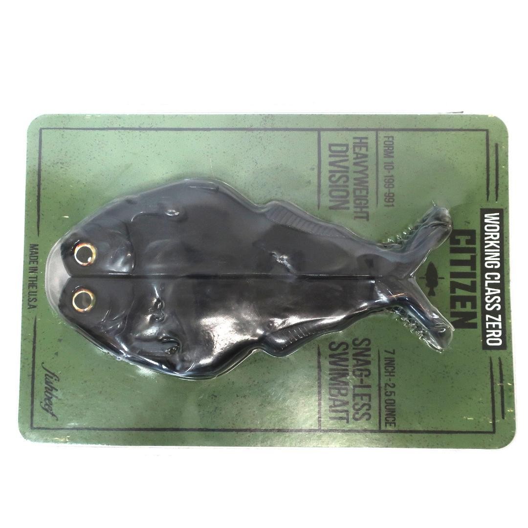 Unopened Working Class Zero Citizen 7 inch swim bait black fishing gear