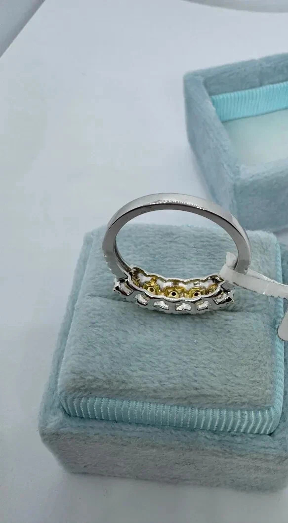 4.00 Ct Cushion Cut Yellow Sapphire Diamond Wedding Ring 14K Solid White Gold 6