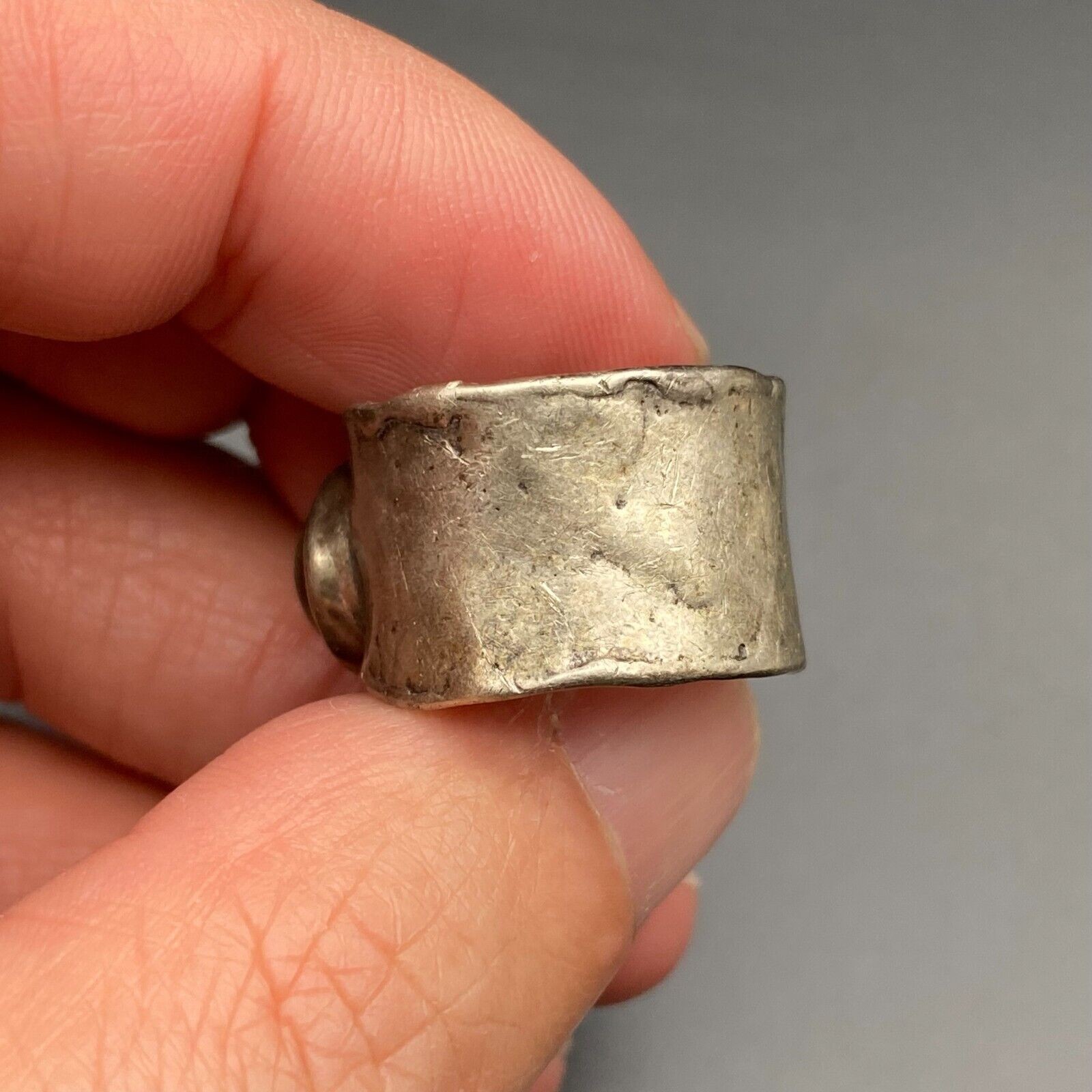 Vintage Israel Labradorite Sterling Silver Band Ring Size 7.5