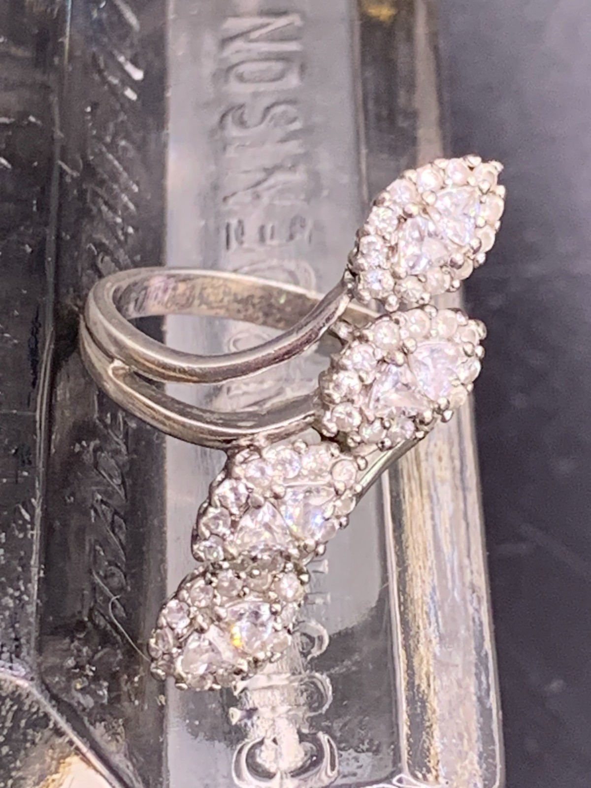Vintage sterling silver large statement cocktail wrap ring size 9