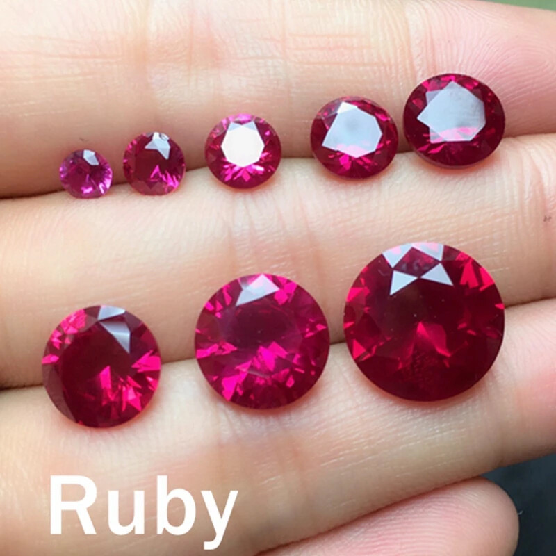 Blood Red Ruby AGL Certified Lab Grown Ruby Loose Gemstone Round Cut 0.3ct~4.3ct