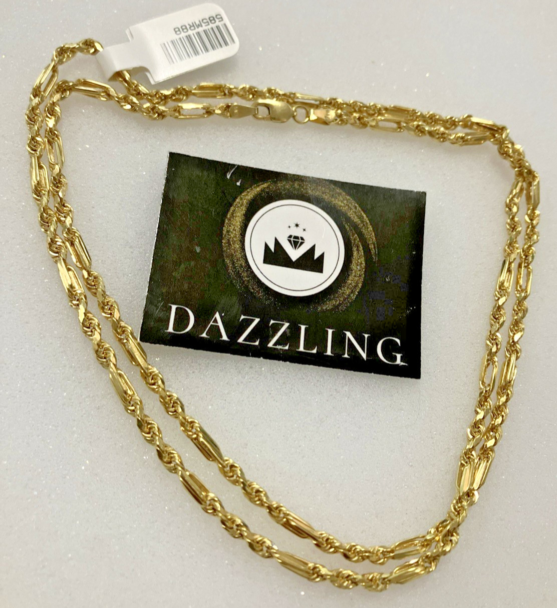 14kt Real Gold Milano-Rope Chain 8.8grams 3mm 24” Lalj Brand New with Tag. 14K