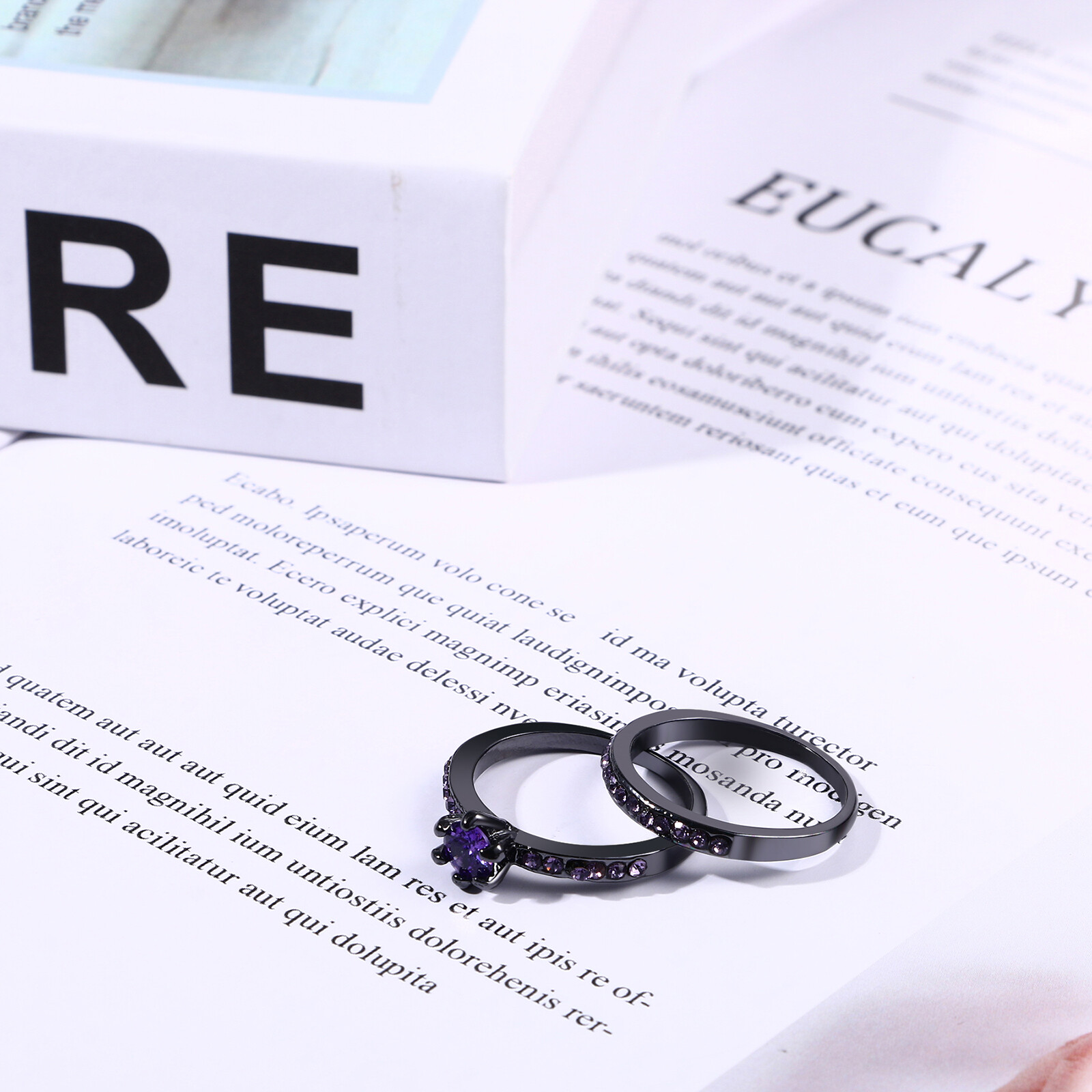 2pcs His&Hers Couple Rings Heart CZ Matching Promise Wedding Engagement Band Set