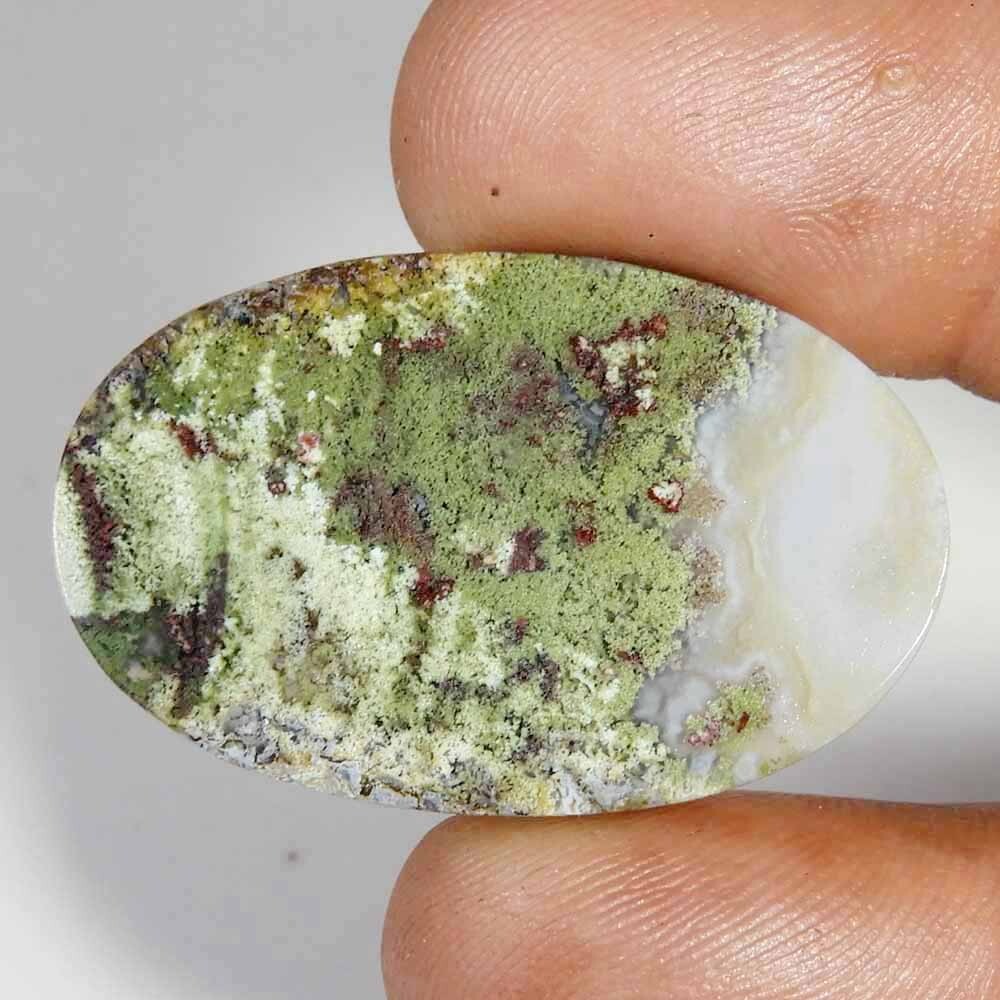 33.50 Cts 100% Natural Indonesian Moss Agate Oval Cabochon 23x37x4mm stone BC-16