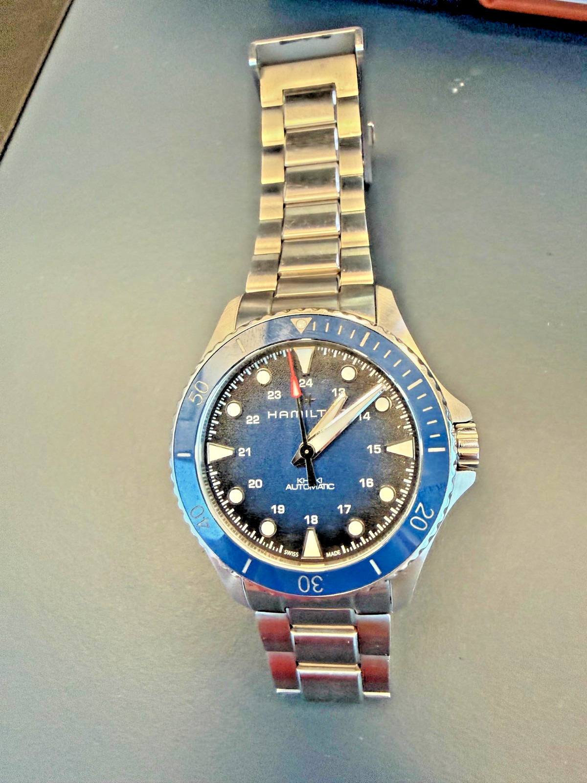 Hamilton Khaki Navy Scuba Auto H82505140 Blue 43mm Box Papers