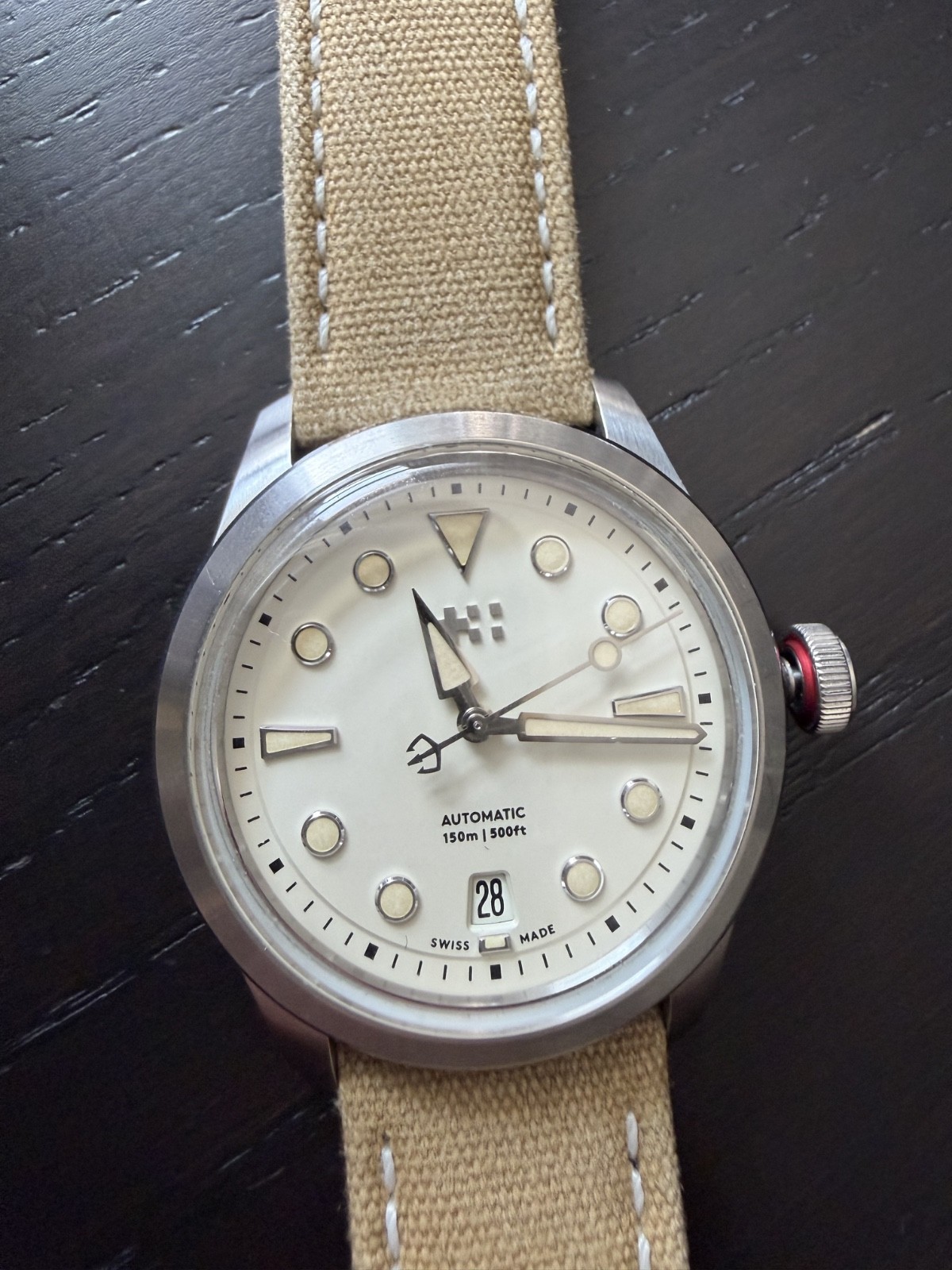 Christopher Ward C65 Dune Automatic 38mm White Sand Full Set + OEM Leather Strap