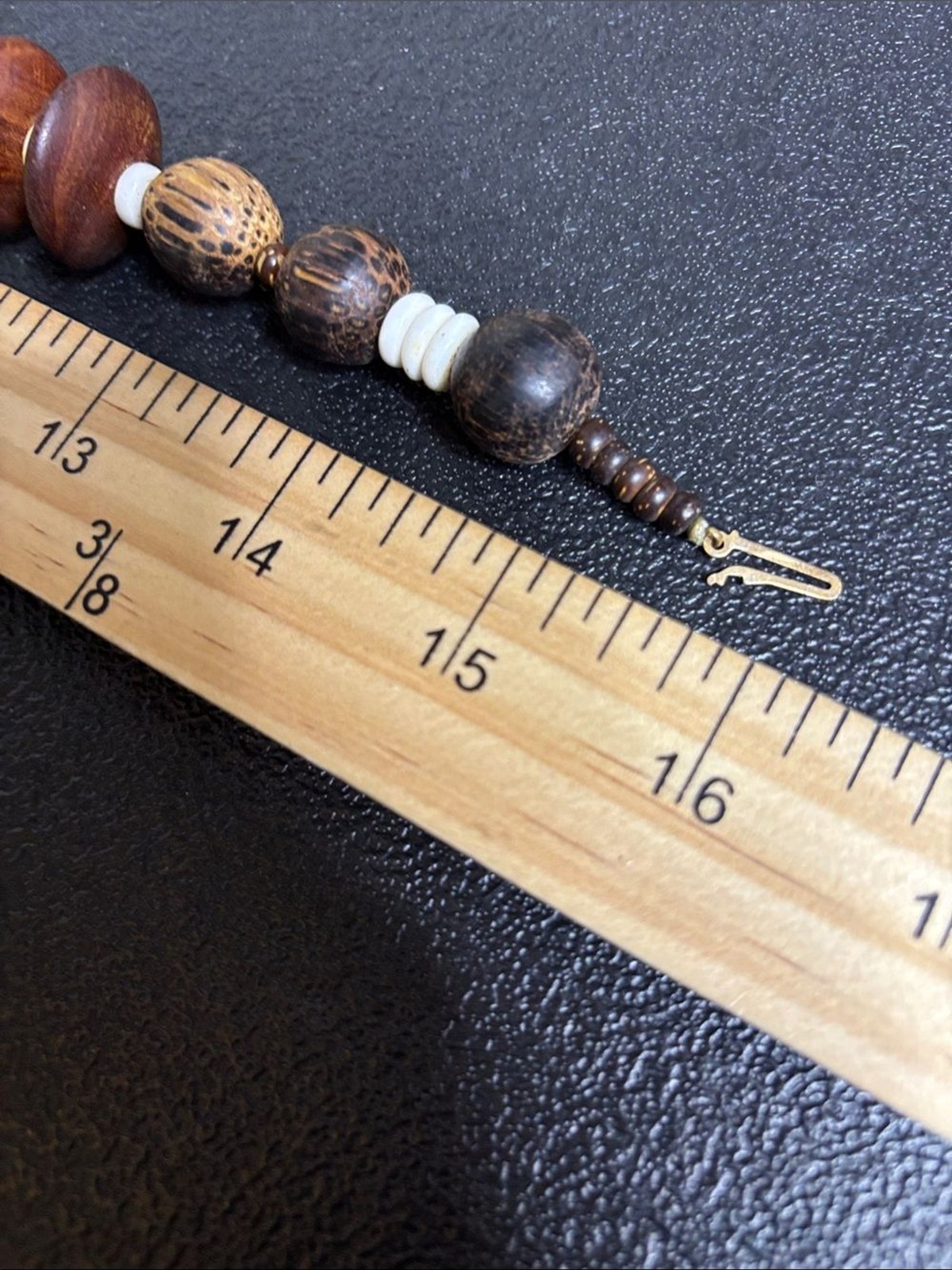 Boho Handcrafted Wooden Statement Necklace Brown, Tan & Cream Jewelry