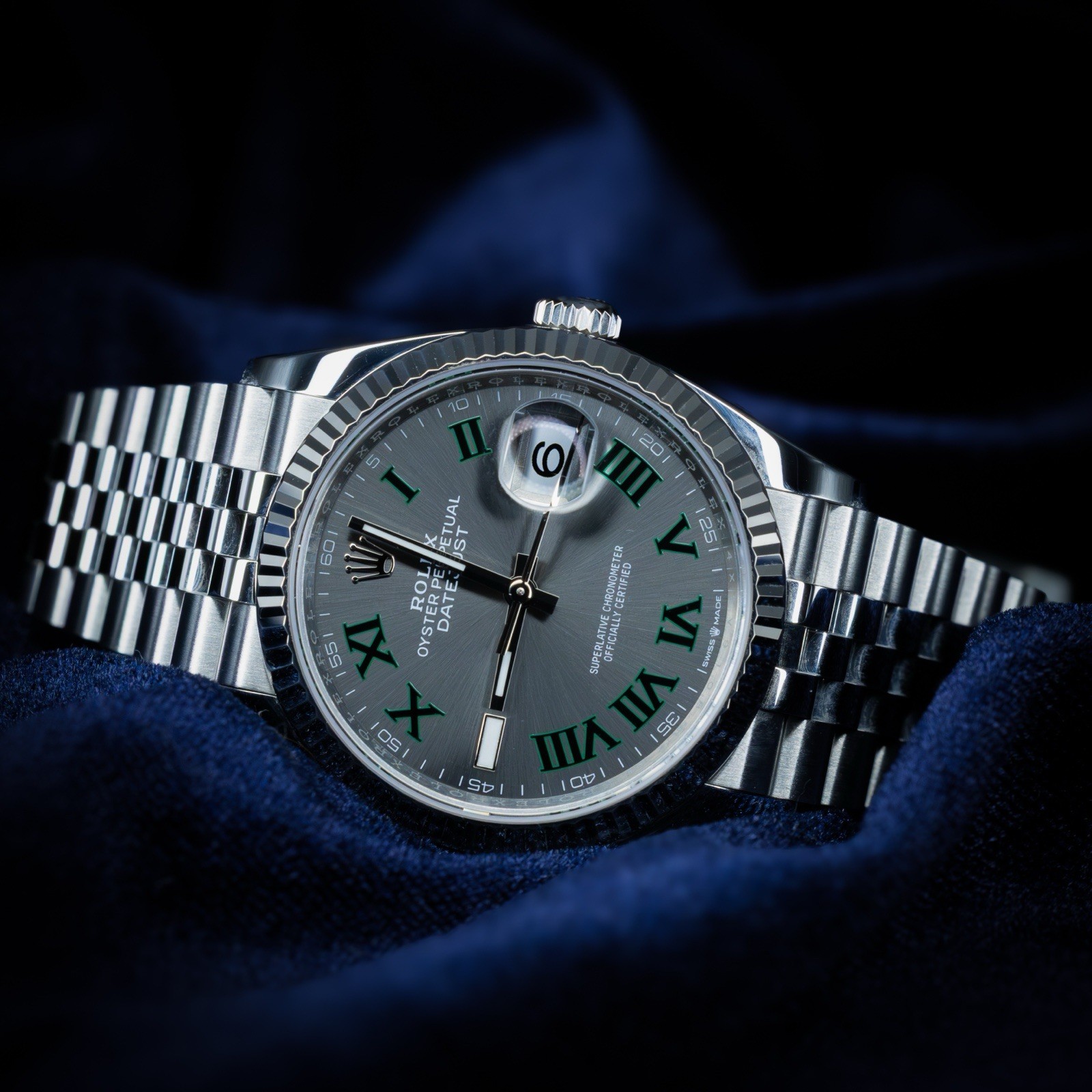 2025 Rolex Datejust 126234 36mm Wimbledon Dial Fluted Bezel Jubilee Bracelet B&P
