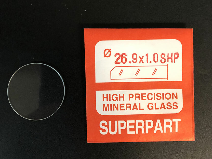 1.0mm Thick Flat Round Mineral Glass Watch Crystal 26.1mm – 27.0mm Diameter