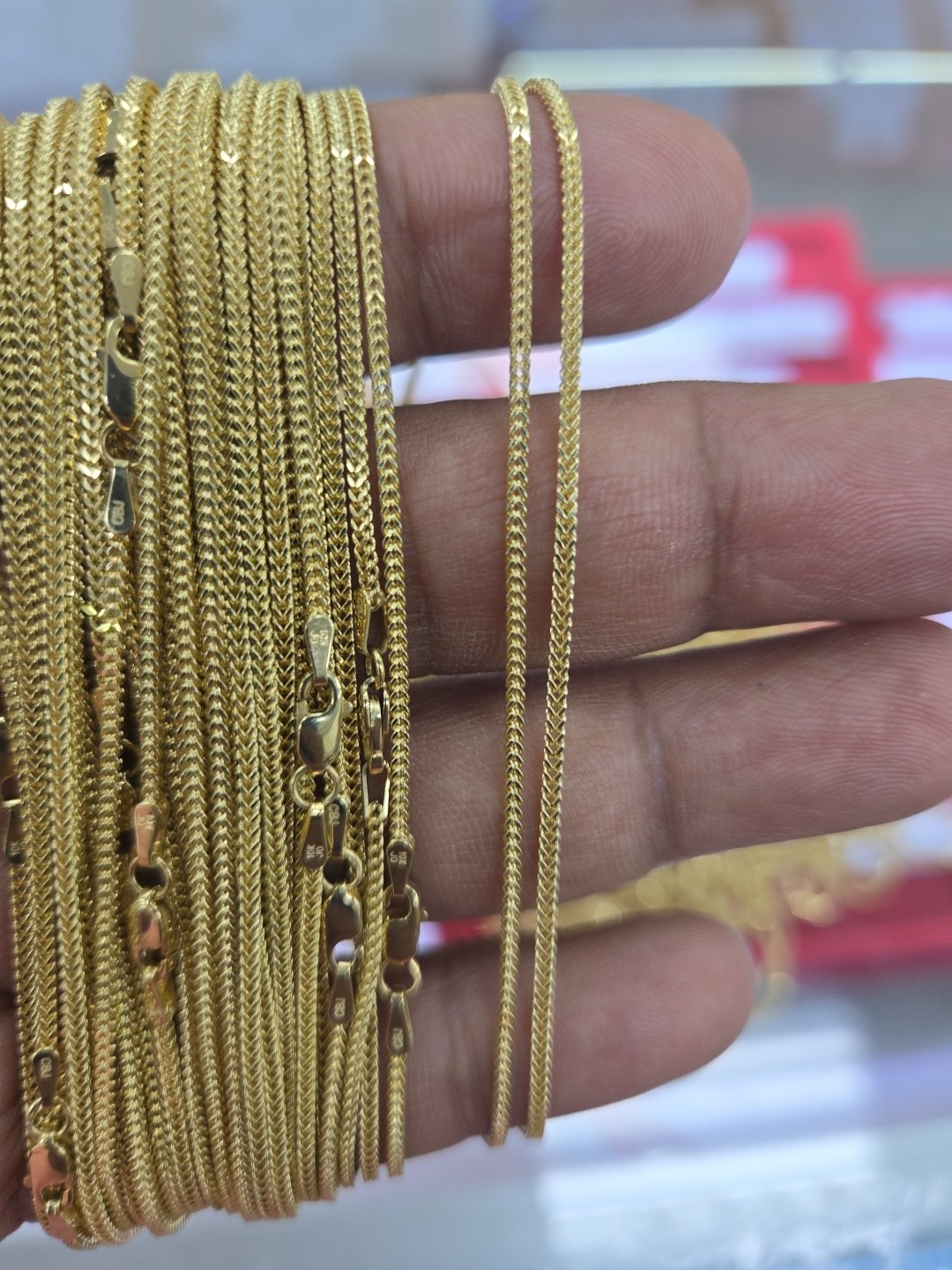 10KT Franco Necklace Yellow Gold with Lobster lock 1.5mm ultra shine, Brand New