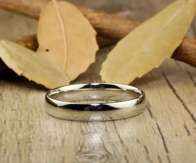 Men’s & Women’s Plain Matching Couple Rings Band Set Solid 925 Sterling Silver