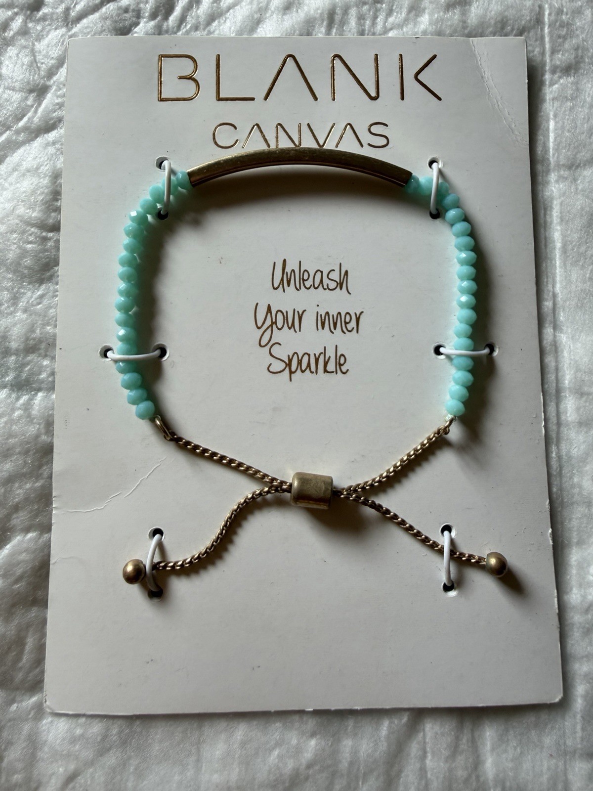 Blank canvas Mint Colored Beaded Adjustable Bracelet