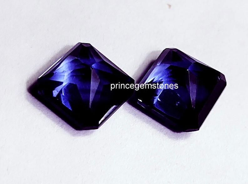 Loose Gemstone Natural Tanzanite Square Shape 8 to 10 Ct Pair Certified P236