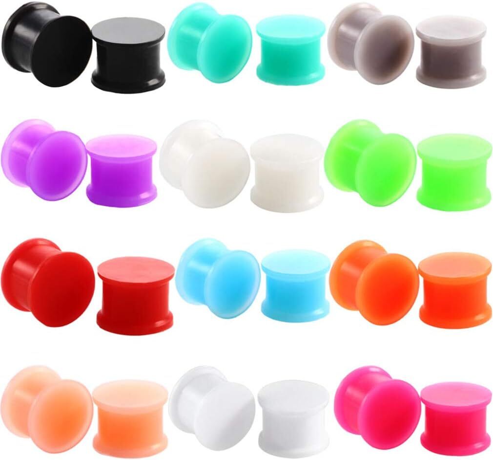 10pcs Random Silicone Plugs Ear Gauges Stretching Kit Solid Expander Tunnels