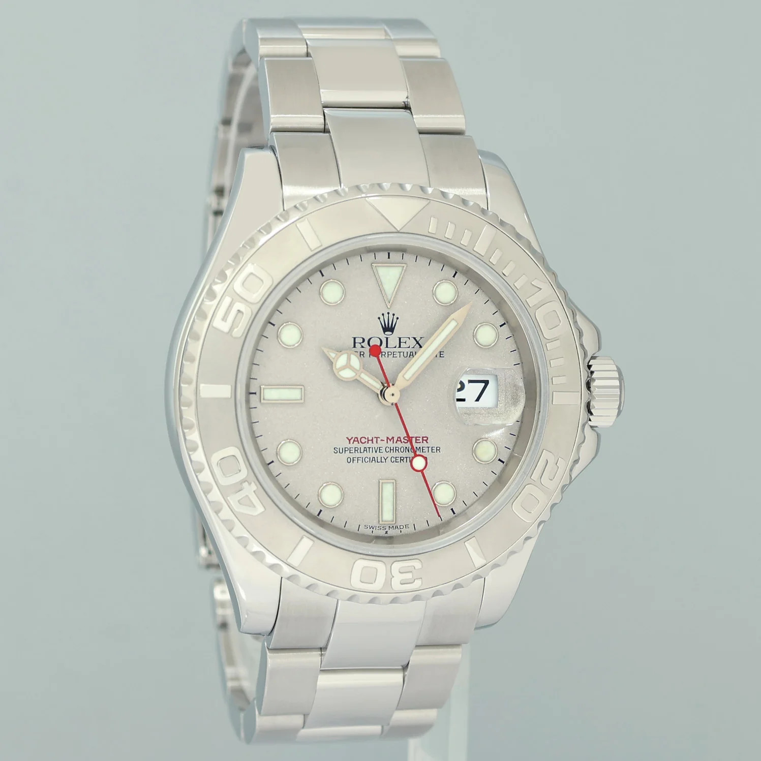 MINT Rolex Yacht-Master 16622 Steel Platinum Bezel Oyster 40mm Watch Box