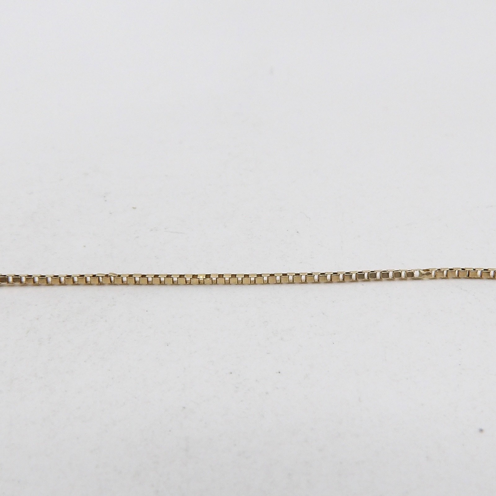 Solid 14k Gold Box Venetian Link Pendant Chain Necklace Italy 20in 1mm
