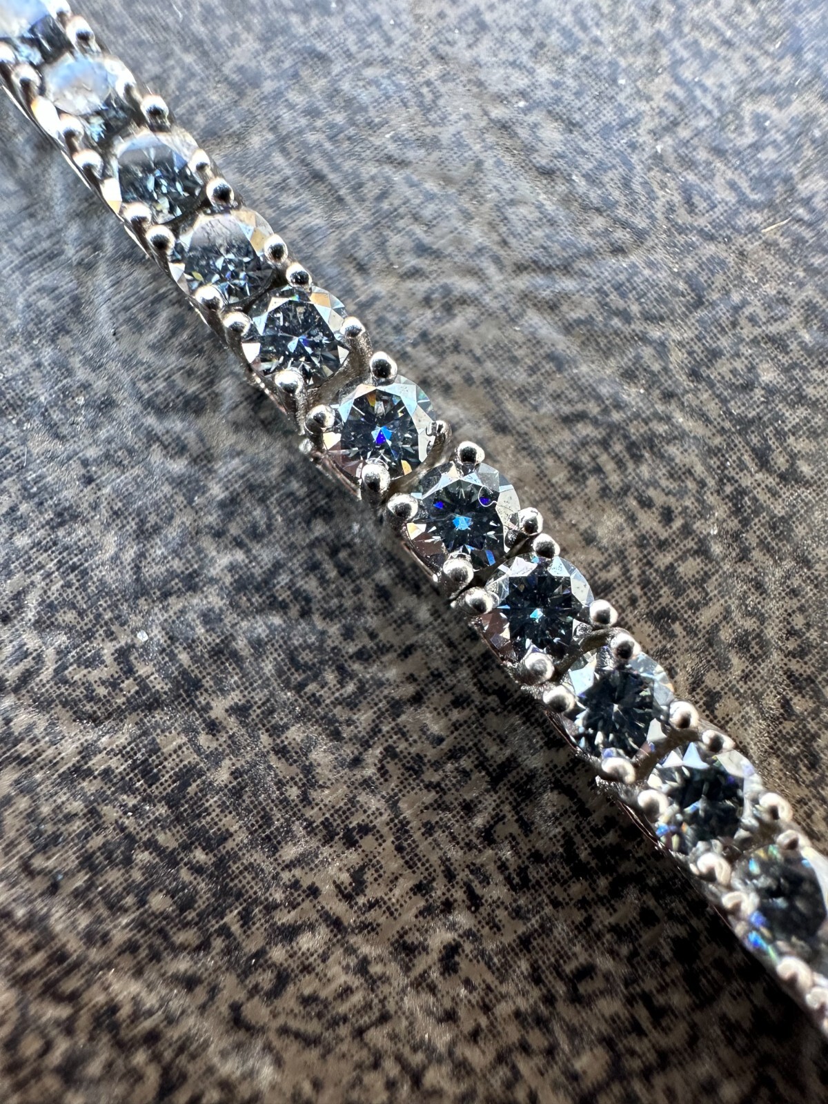 Real Iced Blue Gray MOISSANITE 3mm Tennis Bracelet 925 Silver Passes Tester