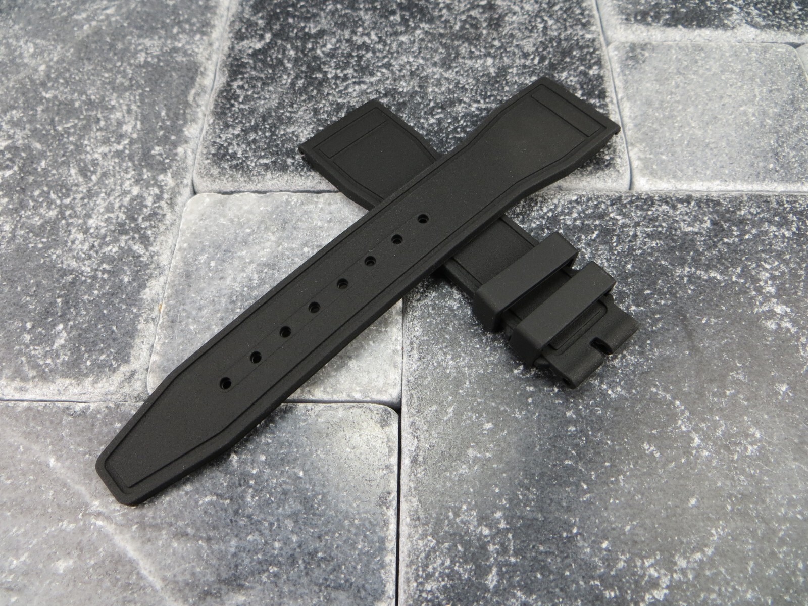 22mm Soft Rubber Strap Black Diver Watch Band for IWC Big Pilot Portugieser X1 W