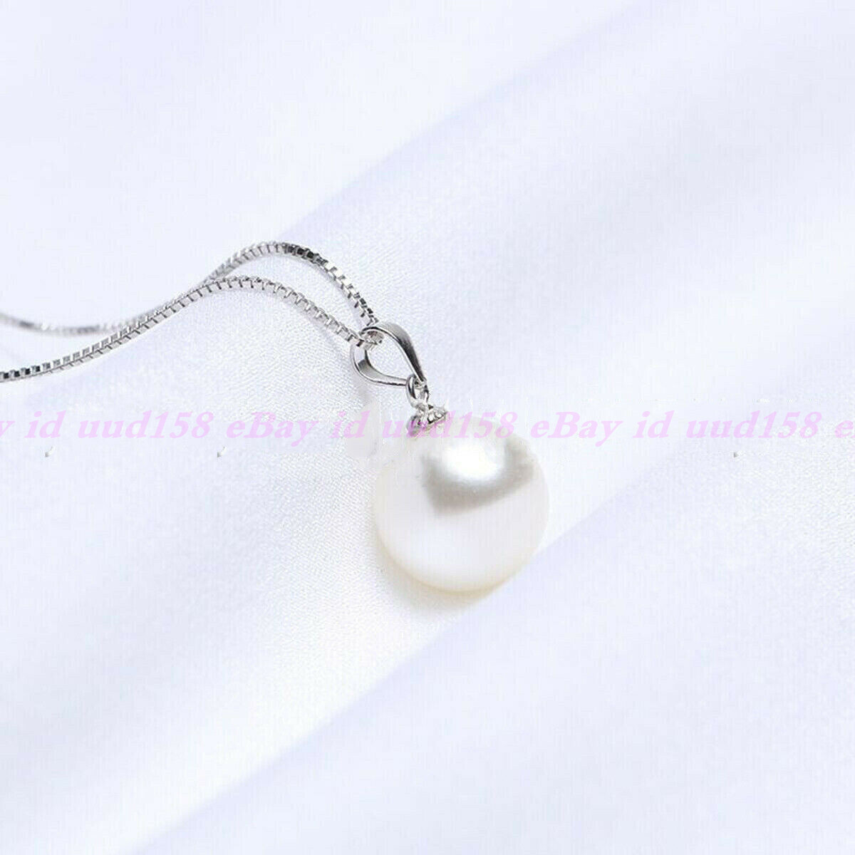 3pcs Beauty 14MM White Gray Black Round Shell Pearl 925 Silver Pendant Necklace