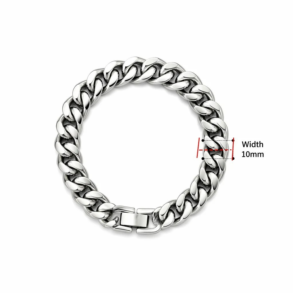 Cuban Link Chain Bracelet Stainless Steel Silver Mens Womens Jewelry 3/5/7/9mm
