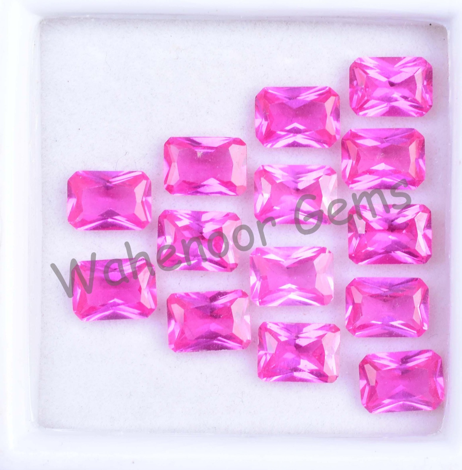 14 Pcs Natural MOGOK Pink Ruby 6.90 mm Emerald Certified AAA+ Loose Gemstone
