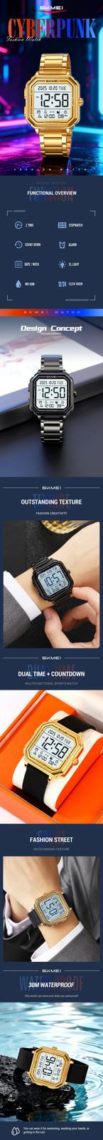 SKMEI 2559 Sport Back Light Display Casual Business Watch for Man Chronograph
