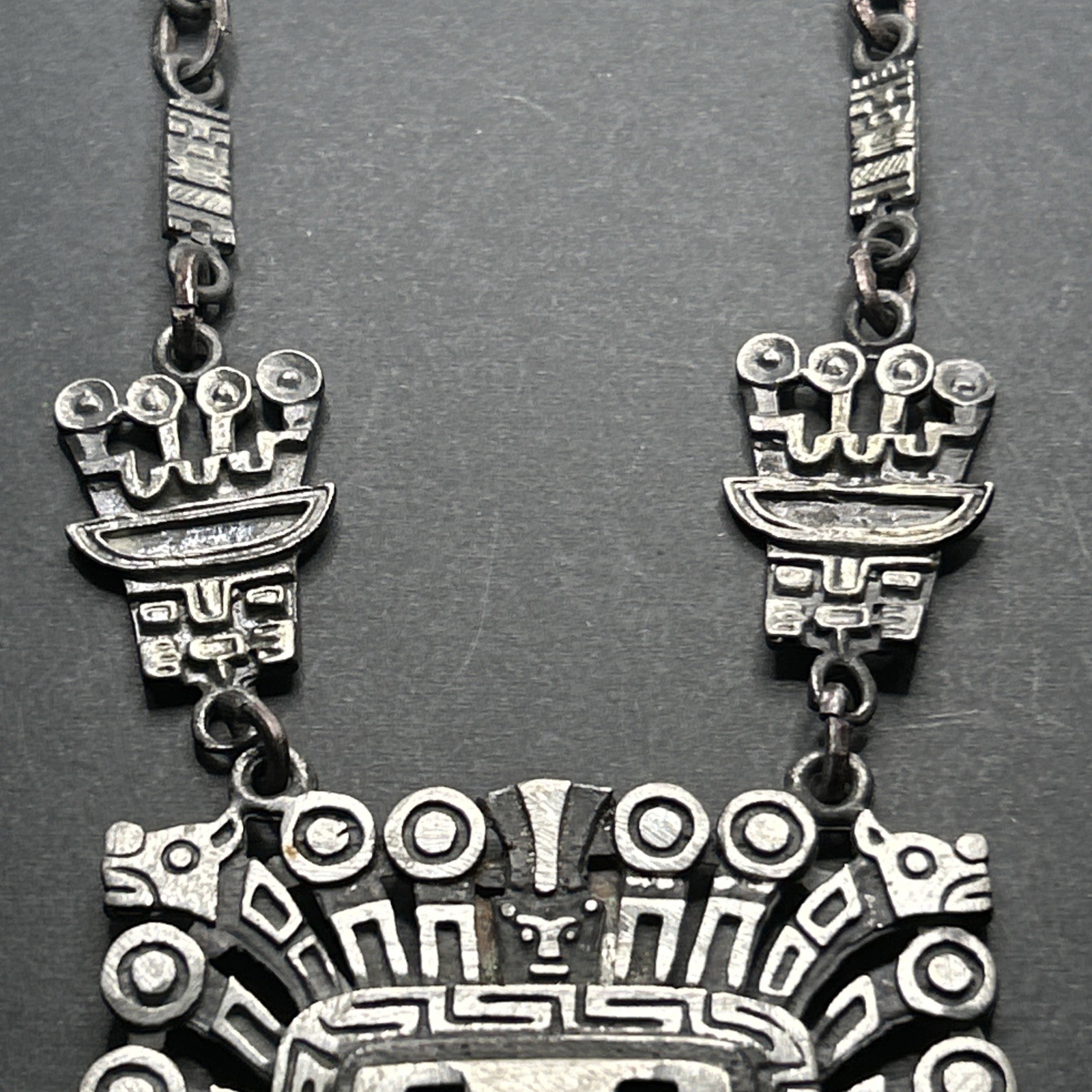 Tiajuanaco Jewels Made In Bolivia Tribal Necklace Creation God Signed Aztec Rare