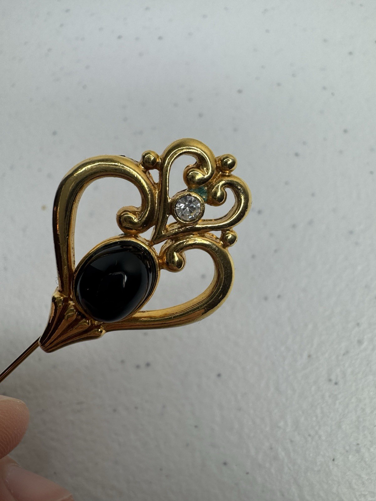 Vintage Black and Gold Elegant Stick Pin Free Shipping