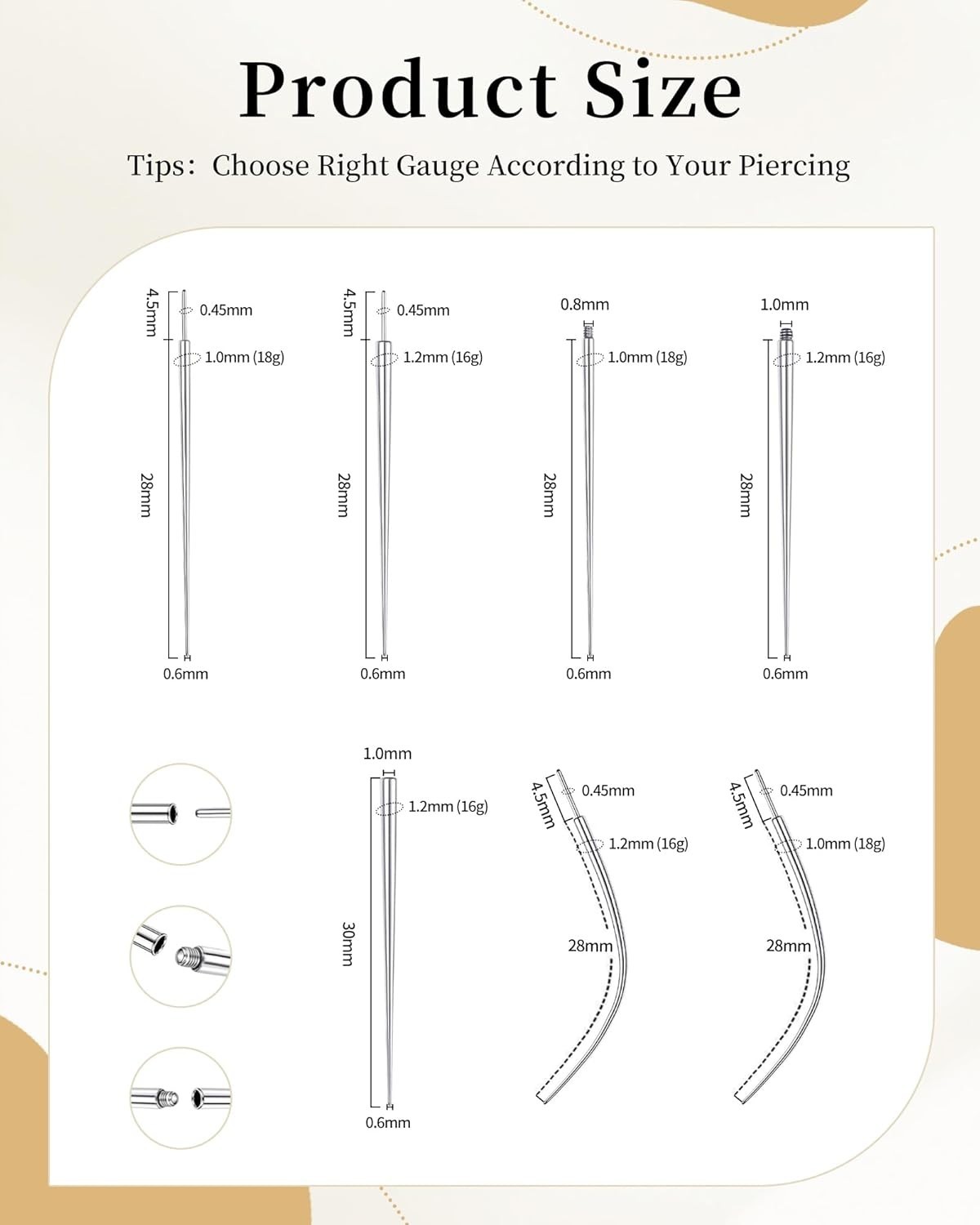Piercing Taper Ball Grabber Tool for Changing Jewelry -Flat Back Earrings App…
