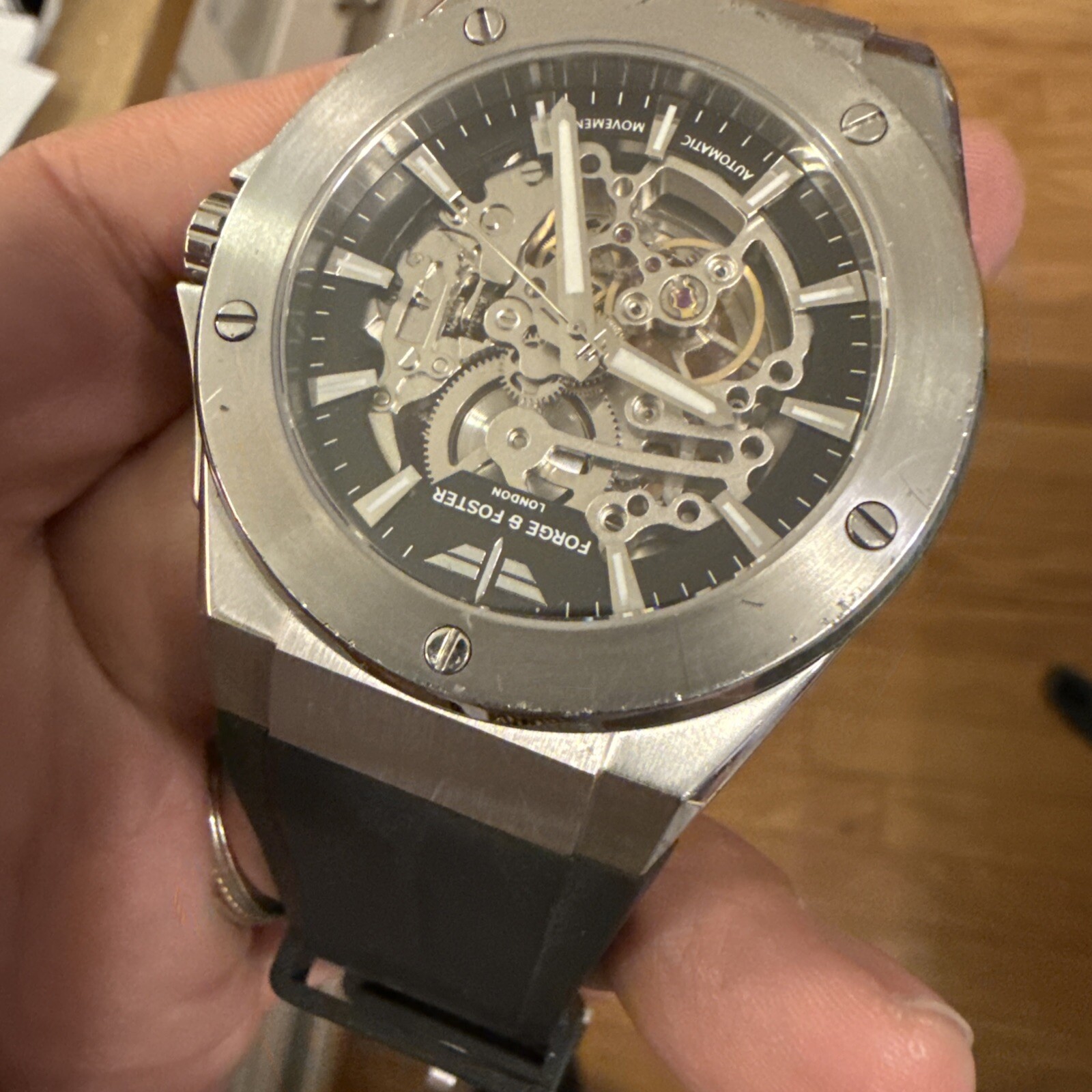 Forge And Foster Automatic 44mm Skeleton Men’s Watch Stainless Steel 316L Ghost