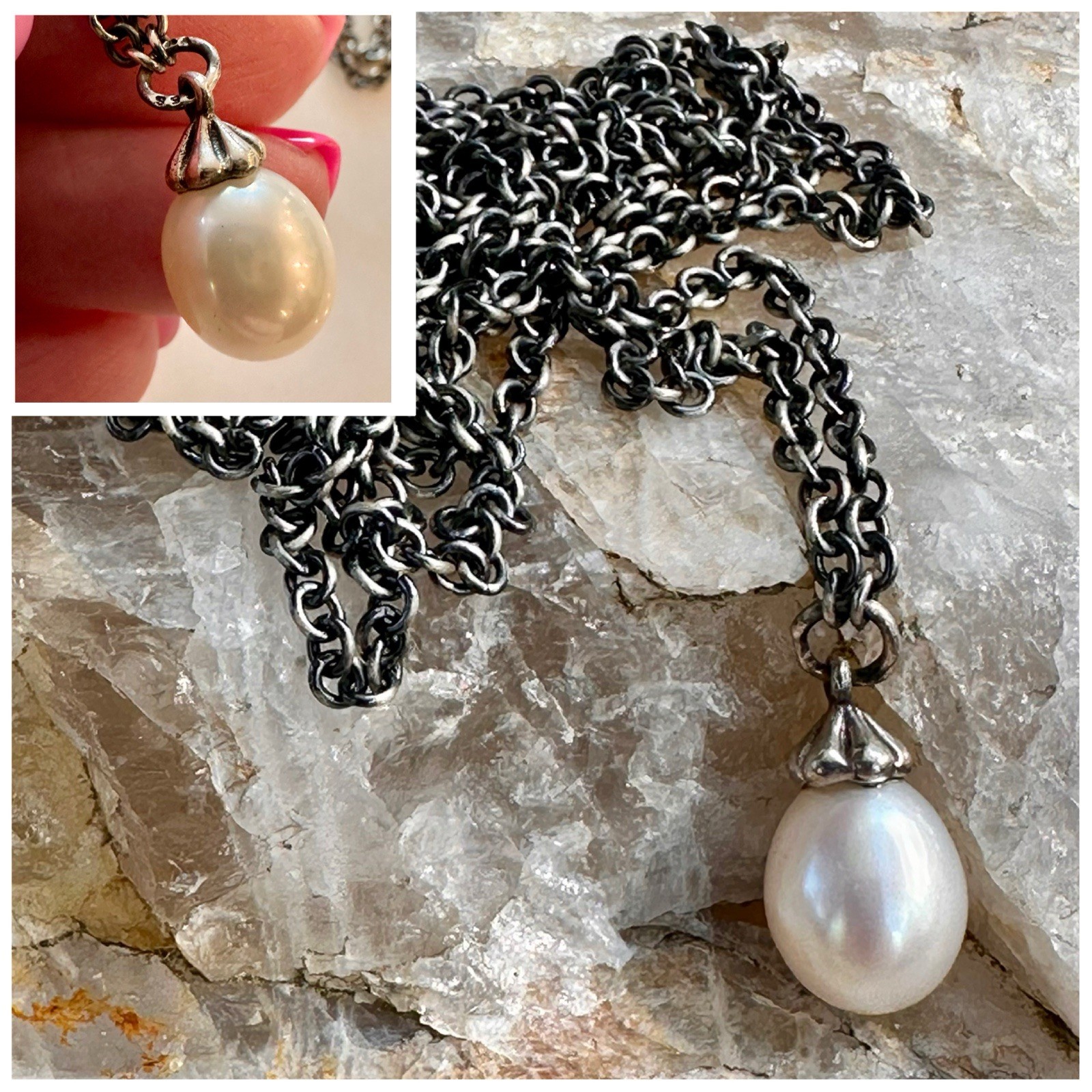 New Old Stock Trollbead Sterling Silver Pearl Fantasy Necklace Choose Length