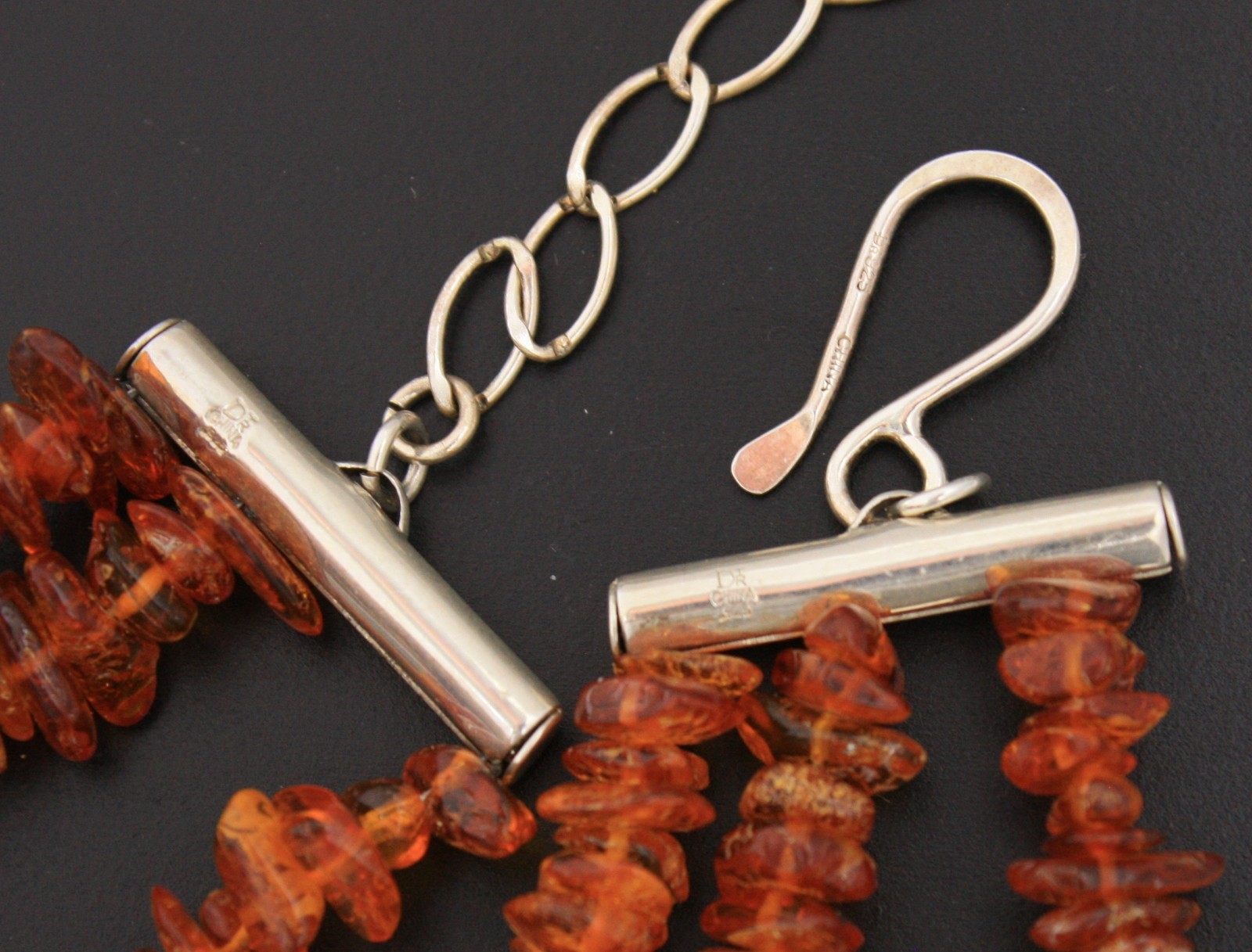 Jay King DRT Amber Turquoise 3 Strand Necklace 19″ Sterling Silver 925
