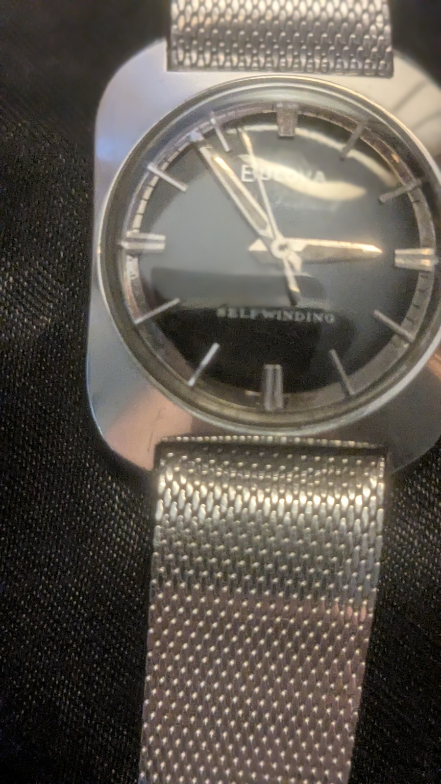 BULOVA M5 30 JEWELS MEN’S STAINLESS STEEL SELF WINDING WRISTWATCH WITH BAND 1965