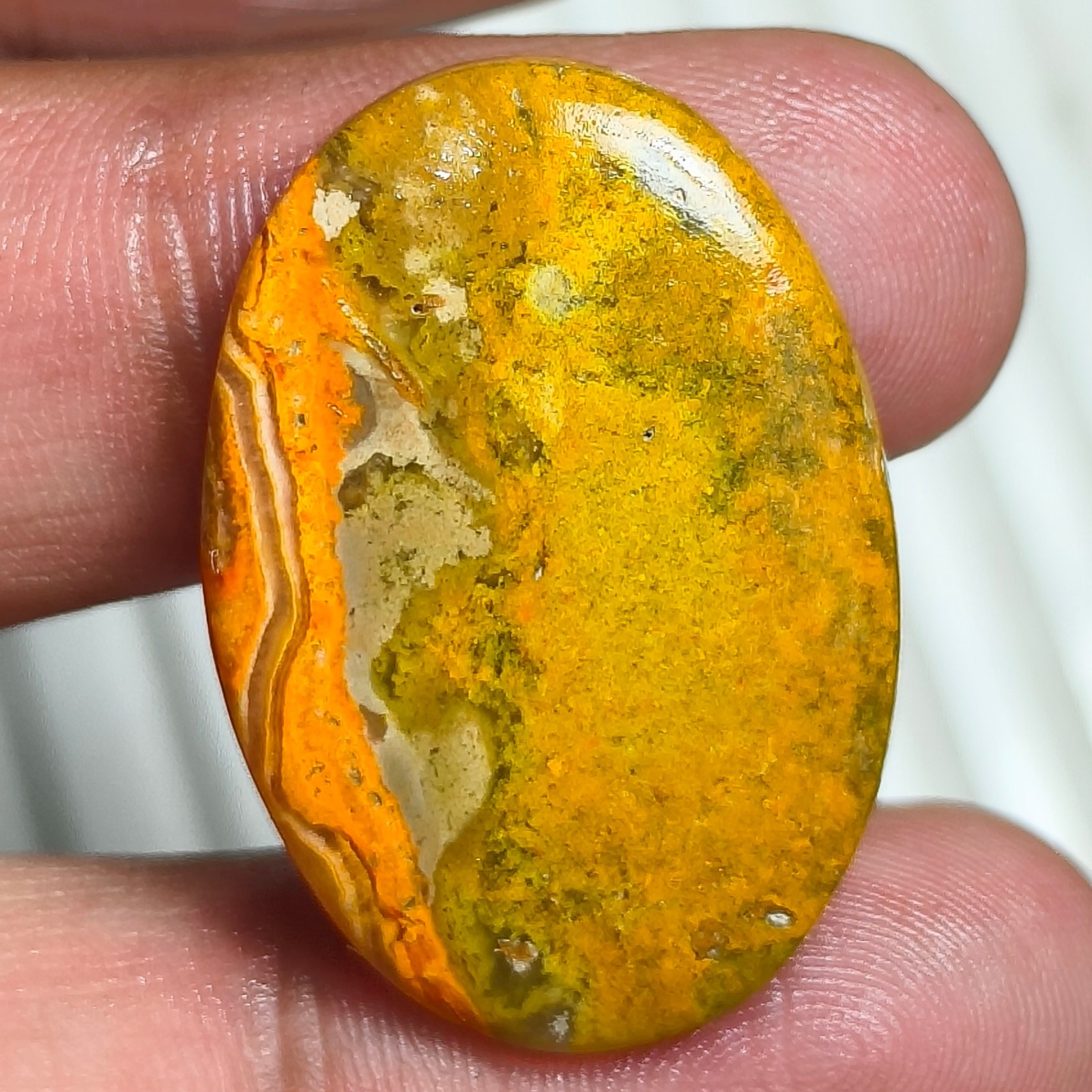 Natural Polished Bumble Bee Jasper Cabochon, Loose Gemstone For Wire Wrapped